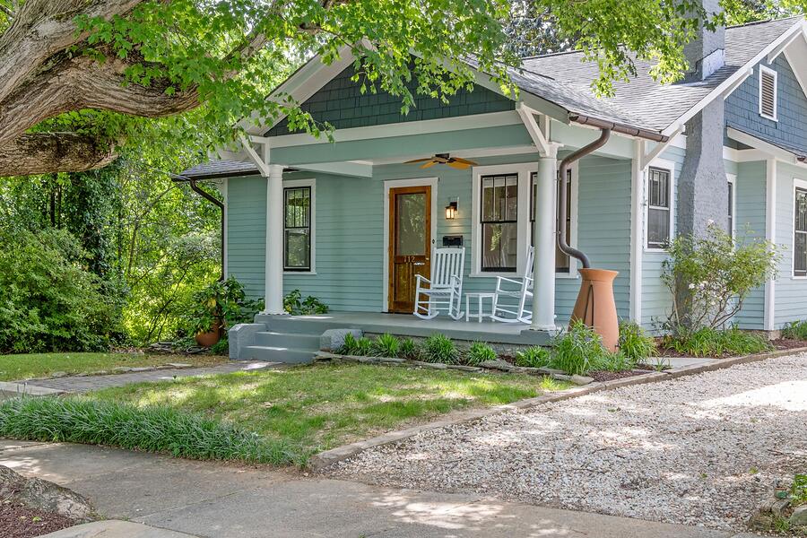 A raised bungalow on a block foundation, the kind of house with a crawl space beneath it